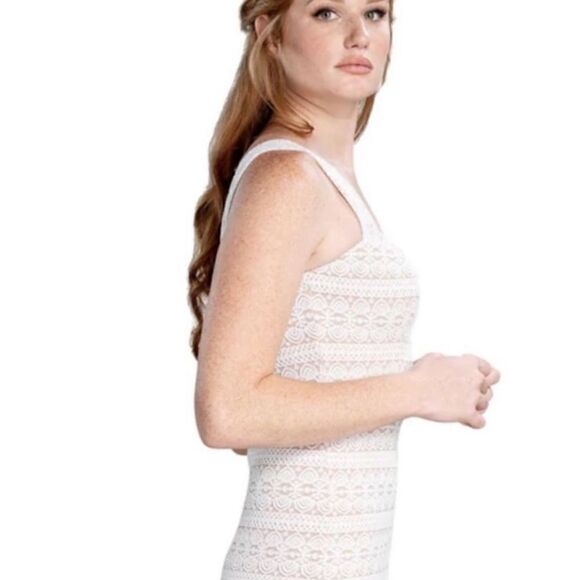DRESS THE POPULATION Nicole Lace Sheath Dress - Off White - Picture 3 of 6